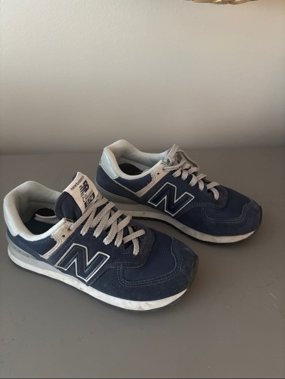 New Balance Men's Navy and Gray Athletic Sneakers